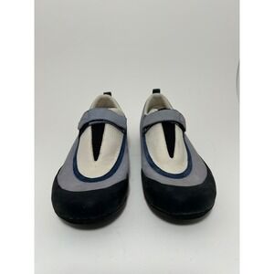 ECCO Womens Mary Jane Sneakers Grey Cream Leather Hook Loop Strap Size 36